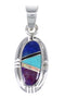 Sterling Silver And Multicolor Inlay Southwestern Slide Pendant YX67849